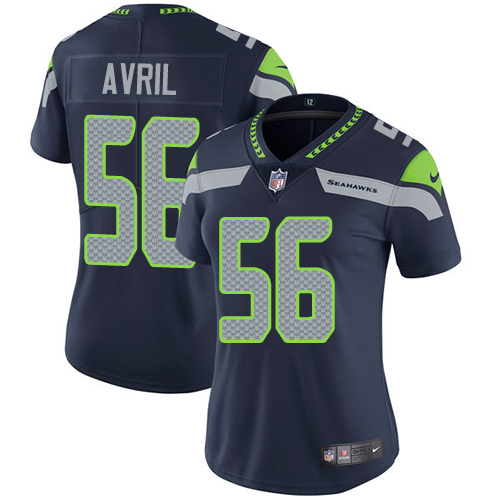 Nike Seahawks #56 Cliff Avril Steel Blue Team Color Women's Stitched NFL Vapor Untouchable Limited Jersey